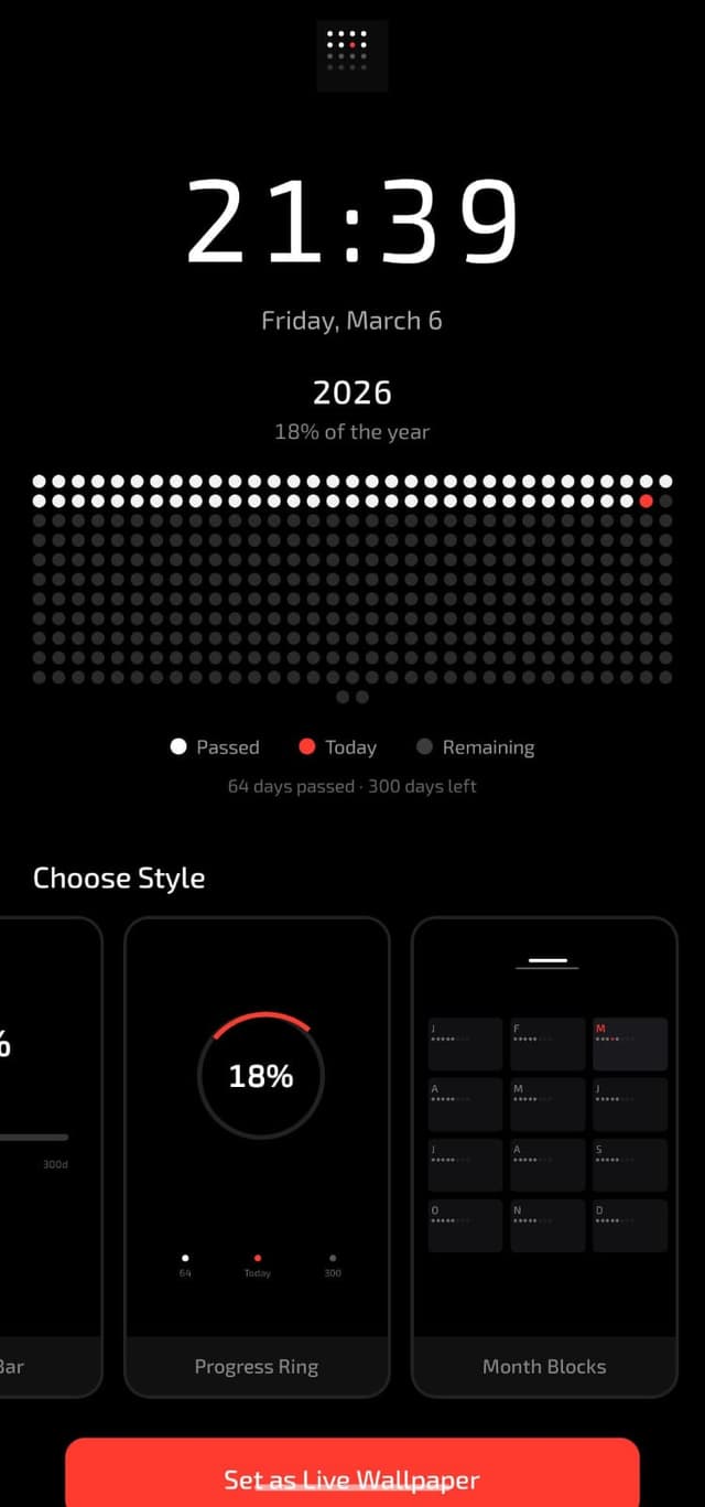 YearGrid Live Wallpaper